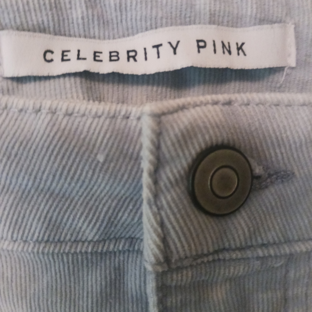 NEW CELEBRITY PINK WOMEN'S HIGH RISE FREY HEM SIZE15/32 LIGHT BLUE SUMMER SHORTS - Picture 4 of 4